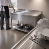 Edelstahlspüle 1 Becken Abtropffläche rechts - L 1000 x T 600 mm