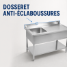 Edelstahlspüle 1 Becken Abtropffläche rechts - L 1000 x T 600 mm