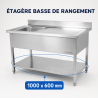 Edelstahlspüle 1 Becken Abtropffläche rechts - L 1000 x T 600 mm
