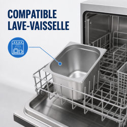 Bac Gastro GN 1/2 Inox Tiefe 200 mm 12,5 L