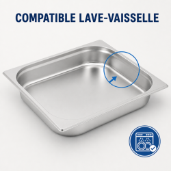 Bac Gastro GN 2/3 Stainless Steel 65 mm 5.5 L — Professional Gastronorm Container