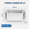 Gastrobehälter GN 1/4 Edelstahl — Tiefe 65 mm — 1,8 L