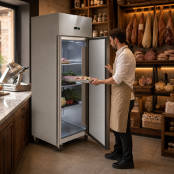 Positive Kühlschrank 650 L Edelstahl GN 2/1 Belüftet
