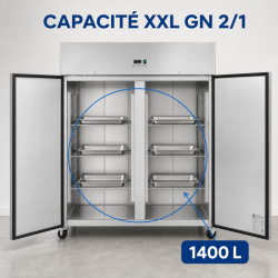 Positive Refrigerated Cabinet 1400 L Stainless Steel GN 2/1 – 2 Doors