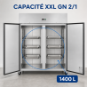 Positive Refrigerated Cabinet 1400 L Stainless Steel GN 2/1 – 2 Doors
