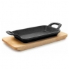 Mini Plancha Grill Glatt mit Holzsockel - 225 x 100 mm Lacor