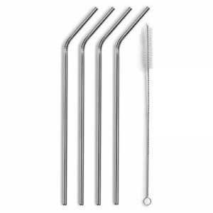 Set of 4 stainless steel straws - LACOR