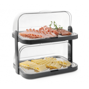 Sliding Lid Buffet Display Case - 2 Shelves - HENDI