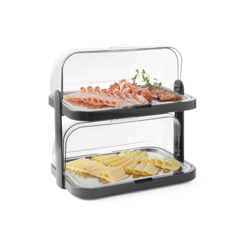 Sliding Lid Buffet Display Case - 2 Shelves - HENDI