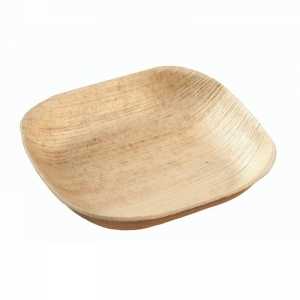 Assiette Carrée en Palmier - 100 x 100 mm - Lot de 25 Eco responsable