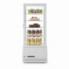 White Refrigerated Display Case with 4 Glass Sides - 98 liters