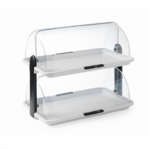 Rectangular Showcase with Sliding Covers - 2 Trays - 465 x 310 mm