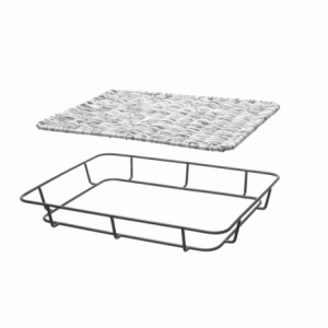 Brotkorb mit schwarzem Edelstahlrand - 400 x 300 mm