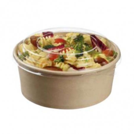 Bol à Salade en Bambou avec Couvercle - 750 ml - ø 155 mm - Lot de 25