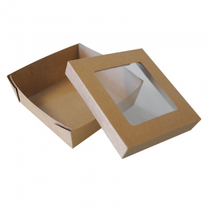 Mittagessenbox mit Fenster 160 x 160 - Umweltfreundlich - Packung mit 25