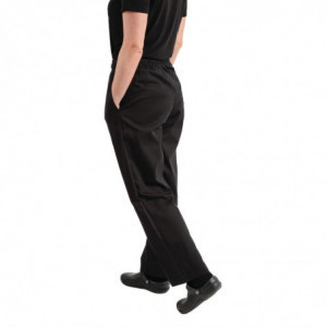 Mixed Easyfit Black Teflon Treated Kitchen Pants - Size XXL - Whites Chefs Clothing - Fourniresto