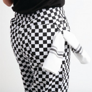 Pantalon de Cuisine Easyfit à Carreaux Blancs et Noirs - Taille M - Whites Chefs Clothing - Fourniresto