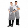 Latzschürze mit schwarz-weißem Karomuster 970 x 710 mm - Whites Chefs Clothing - Fourniresto