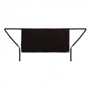 Short Black Polycotton Server Apron 750 x 373 mm - Chef Works - Fourniresto