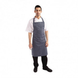 Schürze Latz Ohne Tasche Gestreift Marineblau Und Weiß 965 X 710 Mm - Whites Chefs Clothing - Fourniresto