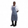 Tablier Bavette Déperlant Rayé Bleu Et Blanc 1016 X 711 Mm - Whites Chefs Clothing - Fourniresto