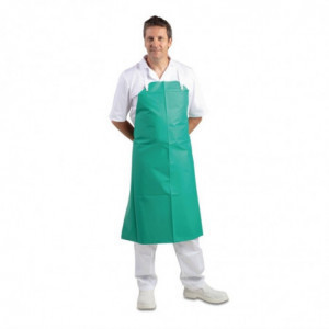 Schürze mit wasserabweisendem und sehr widerstandsfähigem Latz Grün 1070 x 910 mm - Whites Chefs Clothing - Fourniresto