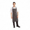 Schwarz-weiße gestreifte Küchenschürze 760 x 970 mm - Whites Chefs Clothing - Fourniresto