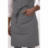 Tablier Bavette Avec Tour De Cou Réglable Et Double Poche Gris 610 X 860 Mm - Chef Works - Fourniresto