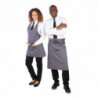 Server Apron V-neck Grey Anthracite in Polycotton 838 x 698 mm - Whites Chefs Clothing - Fourniresto