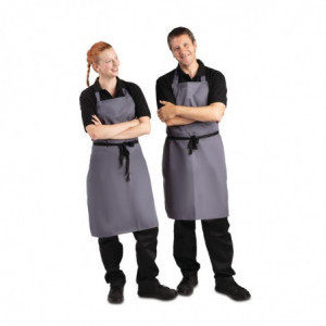 Schürze Latz Grau Anthrazit aus Polycotton 711 x 965 mm - Whites Chefs Clothing - Fourniresto