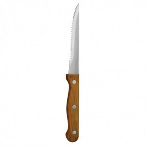 Couteau À Viande À Manche En Bois Lame Dentée 215 Mm - Lot De 12 - Olympia - Fourniresto