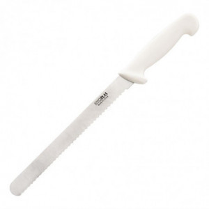 Couteau À Trancher Blanc Lame Dentée 25,5 Cm - Hygiplas - Fourniresto