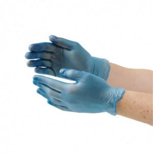 Food Gloves In Powdered Blue Vinyl Size Xl - Pack Of 100 - Vogue - Fourniresto