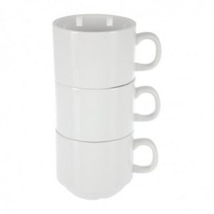 Stapeltasse Weiß Whiteware 200 ml Ø 80 mm - Set von 12 - Olympia - Fourniresto