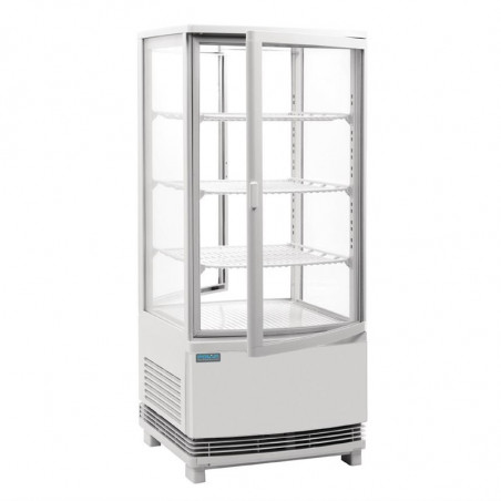 Vitrine Réfrigérée Positive Blanche 2 Portes Incurvées 86 L - Polar