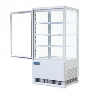 Vitrine Réfrigérée Positive Blanche 2 Portes Incurvées 86 L - Polar