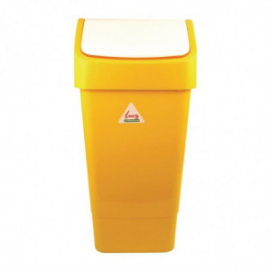 Yellow Polypropylene Swing Lid Bin 50 L - Scot Young - Fourniresto