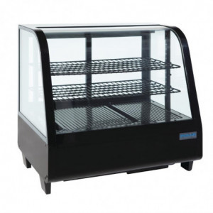 Schwarze Kühlvitrine für Theken - 100 L - Polar