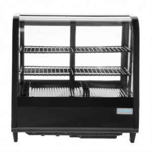 Schwarze Kühlvitrine für Theken - 100 L - Polar
