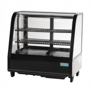 Schwarze Kühlvitrine für Theken - 100 L - Polar
