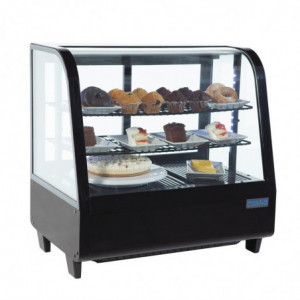 Schwarze Kühlvitrine für Theken - 100 L - Polar