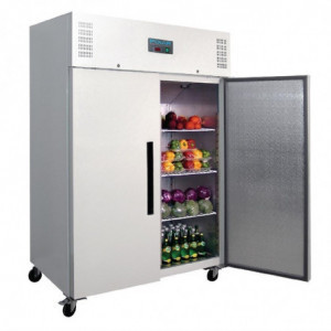 Positive Kühlvitrine Weiß Gn 2/1 Doppeltür 1200 L - FourniResto