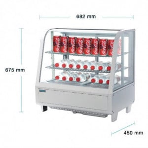 Weiße Kühlvitrine für Theken - 2 Regale - 100 L - Polar