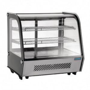 Black 120 L Countertop Refrigerated Display Case - Polar - Fourniresto