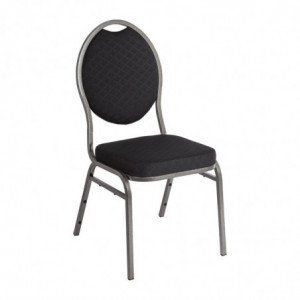 Chaise De Banquet Noire Avec Dossier Ovale - Lot De 4 - Bolero - Fourniresto