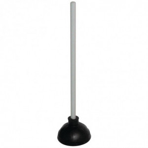 Black Plunger With Wooden Handle - Jantex - Fourniresto