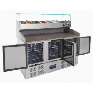 Refrigerated 3-Door Pizza Preparation Counter 368 L - Polar - Fourniresto