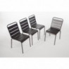 Folding Grey Slat Steel Chair - Set of 4 - Bolero - Fourniresto