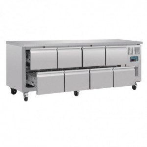 Tischkühlschrank GN 1/1 Umluft 8 Schubladen Serie U - 616 L - Polar