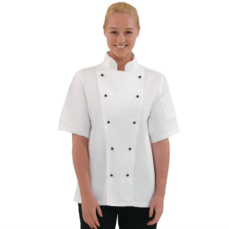 Veste De Cuisine Mixte Chicago Manches Courtes Blanche Taille L - Whites Chefs Clothing - Fourniresto